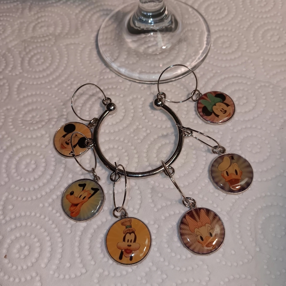 Disney Character Wine Charms Set